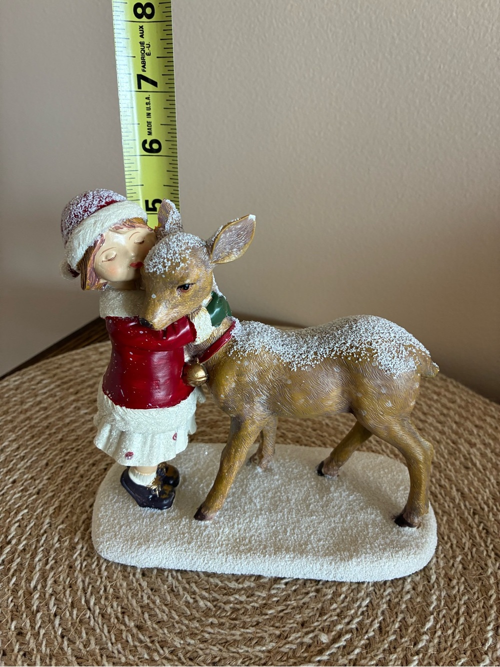 Hobby Lobby Girl Hugging/Kissing Deer Holiday Figurine - Picture 3 of 13